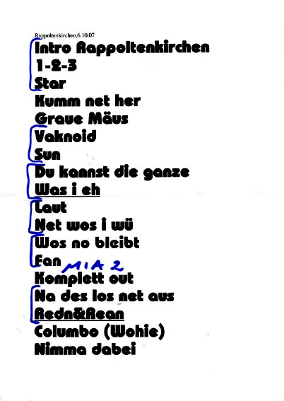 Setliste